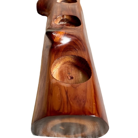 Reclaimed / Natural Wood 4-Votive Candle Holder - Picture 7 of 10